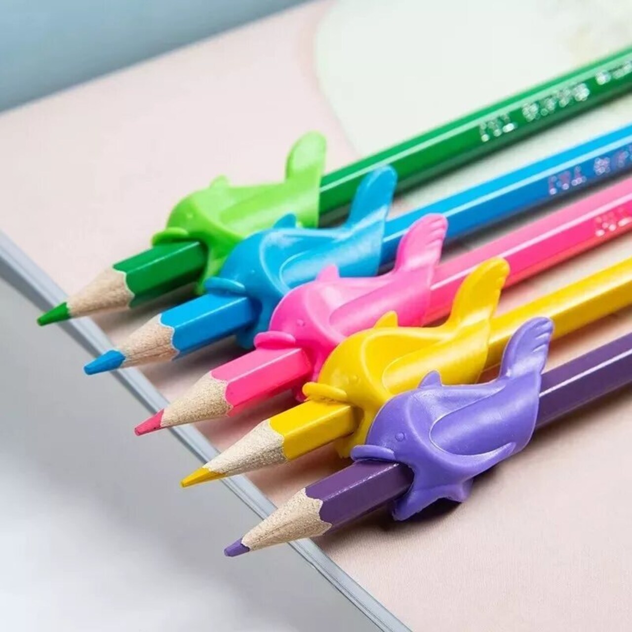 Kitcheniva 4 Pcs Colorful Silicone Pen Holder Practice Writing Tool